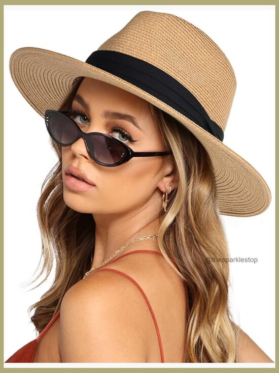 Panama Straw Fedora Hat with UPF Sun Protection, Packable main image 7